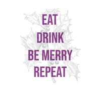 Eat Drink Be Merry Repeat Christmas Sweatshirt - White - XXL - White