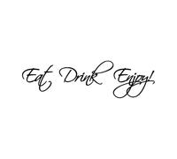 Eat Drink Enjoy Wall Decal Kitchen Sticker Dining Room Diner Quote Words Wall Sticker Home Dining Room Decor Vinyl Decal Small - 17x57cm