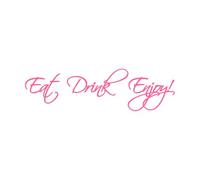 Eat Drink Enjoy Wall Decal Kitchen Sticker Dining Room Diner Quote Words Wall Sticker Home Dining Room Decor Vinyl Decal Extra Large - 42x142cm