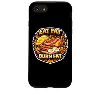 Eat Fat Burn Fat Keto Ketogenic Carnivore Diet Paleo Saying Case for iPhone SE (2020) / 7/8