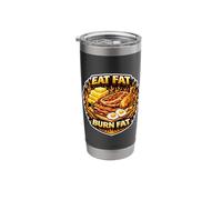 Eat Fat Burn Fat Keto Ketogenic Carnivore Diet Paleo Saying Stainless Steel Insulated Tumbler