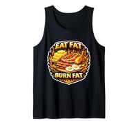 Eat Fat Burn Fat Keto Ketogenic Carnivore Diet Paleo Saying Tank Top