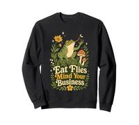 Eat Flies Mind Your Business Frog Mushroom Garden Sweatshirt