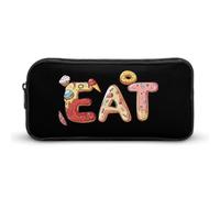 EAT Foodie Cute Pencil Case Large Capacity Portable Lightweight Pencil Pouch with Zippered