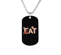 EAT Foodie Funny Photo Necklace for Men Women Memorial Necklaces Printed Picture Pendant Jewelry
