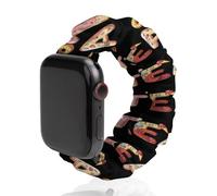 EAT Foodie Funny Scrunchie Watch Band Elastic Soft Sport Strap Compatible with IWatch 42mm/44mm