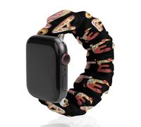 EAT Foodie Funny Scrunchie Watch Band Elastic Soft Sport Strap Compatible with IWatch 42mm/44mm