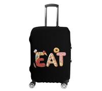 EAT Foodie Personalized Luggage Case Cover Funny Travel Accessories Washable Suitcase Protector Fit 19-32 Inch S