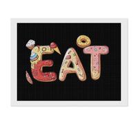 EAT Foodie Square Diamond Art Kits for Adults 5D DIY Full Drill Painting Gems Wall Arts and Crafts 12"x16"