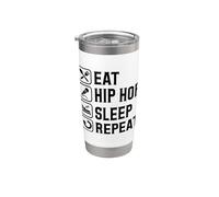 Eat Hip Hop Sleep Repeat Simple Basic Icons Stainless Steel Insulated Tumbler