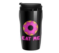 Eat Me Donut Coffee Cup Travel Mug with Leakproof Lid Double Wall Tumbler Water Bottle 250ml
