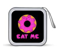 Eat Me Donut Portable CD Case Holder 48 Capacity Travel DVD Storage Boxs Wallet Bag