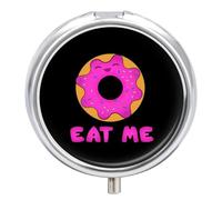 Eat Me Donut Round Pill Box Organiser 3 Compartment Portable Medicine Case