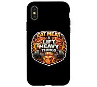 Eat Meat And Lift Heavy Things Carnivore Gym Wheight Lifting Case for iPhone X/XS