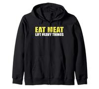 Eat Meat Lift Heavy Things, Carnivore Diet Meat Lovers Zip Hoodie