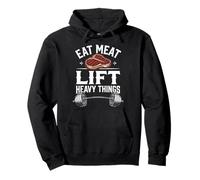 Eat Meat Lift Heavy Things Carnivore Diet Pullover Hoodie