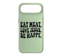 Eat Meat Love Jesus Be Happy Funny Carnivore Diet Beef Lover Case for iPhone Air