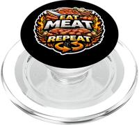 Eat Meat Repeat Funny Carnivore Diet Lover Fan Advocate Joke PopSockets PopGrip for MagSafe