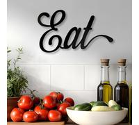 Eat Metal Wall Art, Kitchen Word Decor for Dining Room, Simple Farmhouse Sign, Wall Hanging (28" x 17" | 70 x 42 cm)