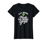 Eat More Plants do More Yoga Value Graphic T-Shirt, Women, Black, S