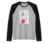 Eat More Plants Do More Yoga Vegan Workout Raglan Baseball Tee