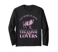Eat More Plants Veganism is for Lovers Herbivore Cow Graphic Long Sleeve T-Shirt