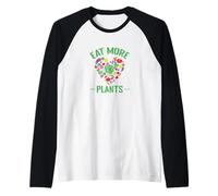 Eat More Plants Vegetarian Healthy Heart Raglan Baseball Tee