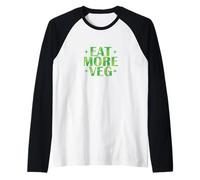 Eat More Veg Vegetarian Healthy Raglan Baseball Tee