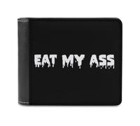 Eat My Ass Card Holder Wallets PU Bifold | Slim Wallet for Women Men with Money Clips 2 Hidden Compartments and 6 Slots
