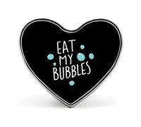 Eat My Bubbles Swimming Heart Shaped Enamel Brooch Pin Button Badges Decoration Hat Clothing Bag Accessories Gift Crafts