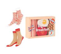 EAT MY SOCKS Design with English Breakfast Shape, Multicoloured, 36-45
