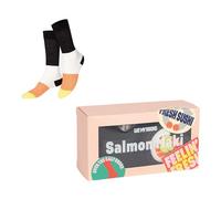 EAT MY SOCKS Diseño Con Formade Makide Salmón Design Salmon Shape, Multicoloured, 36-45 Alto