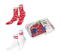 EAT MY SOCKS - Original and fun socks - Starcote steak design - Medium length socks - Comfort and durability - For men and women - Size 36-45-2 pairs, Multicolored, 36-45