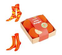 EAT MY SOCKS - Original and Funny Socks - Design with Orange Net Shape - Medium Length Socks - Comfort and Durability - Ideal for Men and Women - Size 36 to 45-2 Pairs, multicoloured, 36-45
