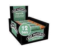 Eat Natural Bars, Protein Peanuts, Almonds & Salted Caramel, 12 x 40g | High Protein Bars, Gluten Free, High Fibre Energy Snacks, Post Workout & Gym, Bulk Multipack, Delicious On-the-Go Snack Bars