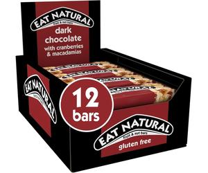 Eat Natural Dark Chocolate Cranberries & Macadamias Protein Bars Pack of 12x40g