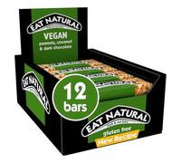 Eat Natural Fruit & Nut Bar, Peanuts, Coconut & Dark Chocolate, Vegan, Gluten-Free Snack, Great for On the Go, 12 x 40 g