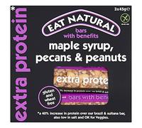Eat Natural Gluten Free Maple Syrup, Pecans and Peanuts Extra Protein Bars, 45 g, Pack of 12