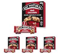 Eat Natural Multipack Gluten Free bars - Cranberries, Almonds, Coconut and Dark chocolate - 3x40g (Pack of 4)