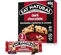 Eat Natural Nut Bars, Dark Chocolate, Cranberries, Macadamias, 3 x 40g