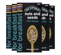 Eat Natural Nuts & Seeds Breakfast Cereal with Honey - High in Fibre Breakfast Muesli - Suitable for Vegetarians ,450 g (Pack of 5)
