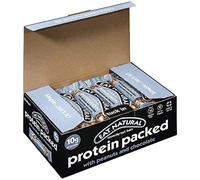 Eat Natural Protein Bars, Protein Packed Peanuts & Chocolate Nut Bar - 20 x 45g Snack Bars, Gluten Free Cereal Bars - Seriously Crunchy Snacks With Soya Crispies, Shredded Coconut