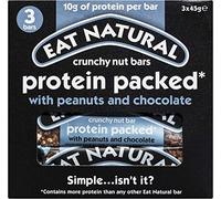 Eat Natural Protein Bars, Protein Packed with Peanuts & Chocolate Bars, 3 x 45g