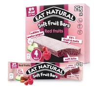 Eat Natural Soft Fruit Bars Red Berries, 4x25g | Vegan, Gluten Free, High Fibre Snacks, Breakfast & Lunchbox Treats, Bulk Multipack, Delicious On-the-Go Snack Bars