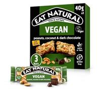Eat Natural Vegan Peanuts, Coconut & Dark Chocolate, 3x40g | Gluten Free, High Fibre Snacks, Breakfast & Lunchbox Treats, Bulk Multipack, Delicious On-the-Go Snack Bars