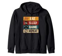 Eat No Sleep Game Repeat Zip Hoodie