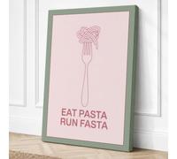 Eat Pasta, Run Fasta Canvas Wall Art Print 18x12 Inch (46 x 30 cm)
