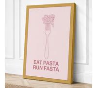 Eat Pasta, Run Fasta Canvas Wall Art Print 30x20 Inch (76 x 51 cm)