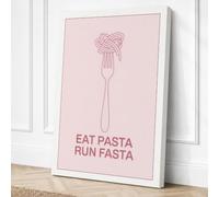 Eat Pasta, Run Fasta Canvas Wall Art Print 36x24 Inch (91 x 61 cm)