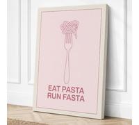 Eat Pasta, Run Fasta Canvas Wall Art Print 36x24 Inch (91 x 61 cm)